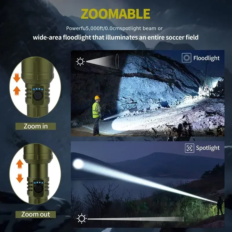 Lanterna brilhante com zoom e  - Power Bank avaliação e preço